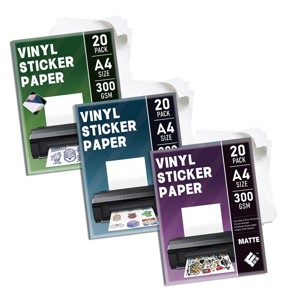 Wholesale Fanyi Self Adhesive For Printer Matte Waterproof Film Glossy Pet Vinyl Inkjet Blank Transparent Sticker Paper A4