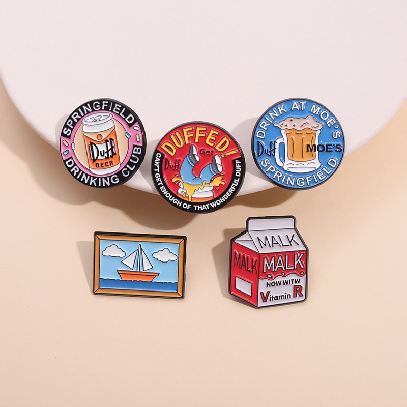 Wholesale oil painting landscape car travel metal badge stock fashion cartoon car soft enamel pins