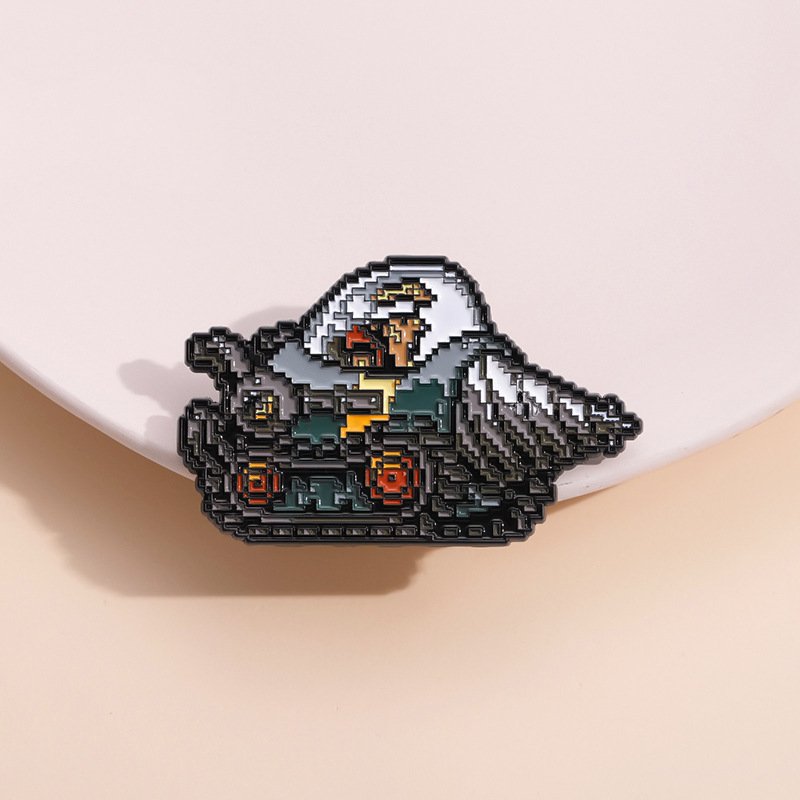 Wholesale oil painting landscape car travel metal badge stock fashion cartoon car soft enamel pins
