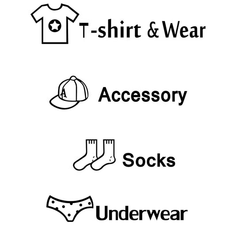 Home clothing shoes and hats category identification Waterproof wall sticker Cartoon cabinet closet organizer tips stickers