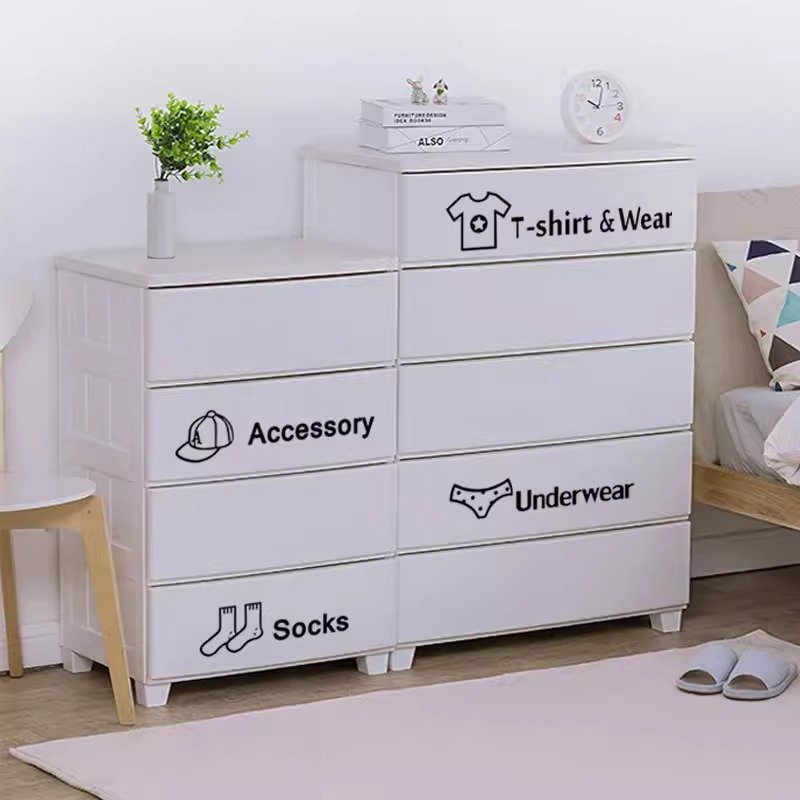 Home clothing shoes and hats category identification Waterproof wall sticker Cartoon cabinet closet organizer tips stickers