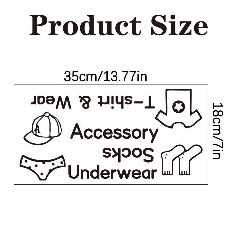 Home clothing shoes and hats category identification Waterproof wall sticker Cartoon cabinet closet organizer tips stickers