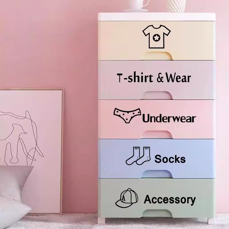 Home clothing shoes and hats category identification Waterproof wall sticker Cartoon cabinet closet organizer tips stickers