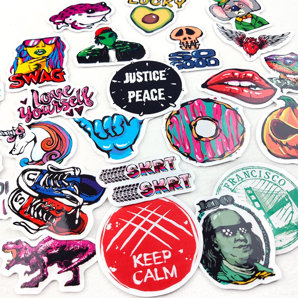 Custom Personalized Adhesive Vinyl Waterproof Stickers Individual Die Cut Logo Label for Promotion Cartoon Sticker