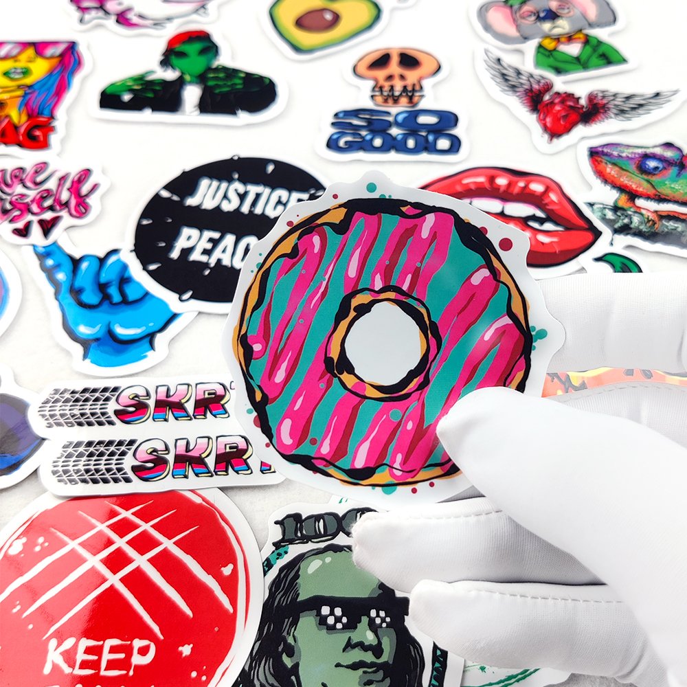 Custom Personalized Adhesive Vinyl Waterproof Stickers Individual Die Cut Logo Label for Promotion Cartoon Sticker