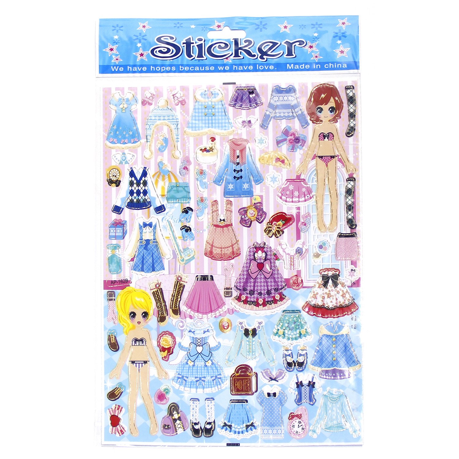 Dress up Girl Stickers Kawaii Aesthetic Decoration Kindergarten Dress up Toys Children Sticker Home Decoration Cartoon Sticker