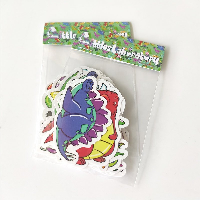 Custom High Quality PVC Vinyl Logo Die Cut Stickers Cartoon Promotion Sticker Pack with Header Card