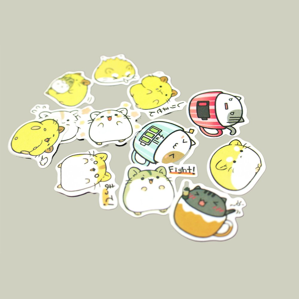 Customized Cute Kawaii Cartoon Die Cut Logo Printing Kids Adhesive Sticker Set Made from Durable Plastic