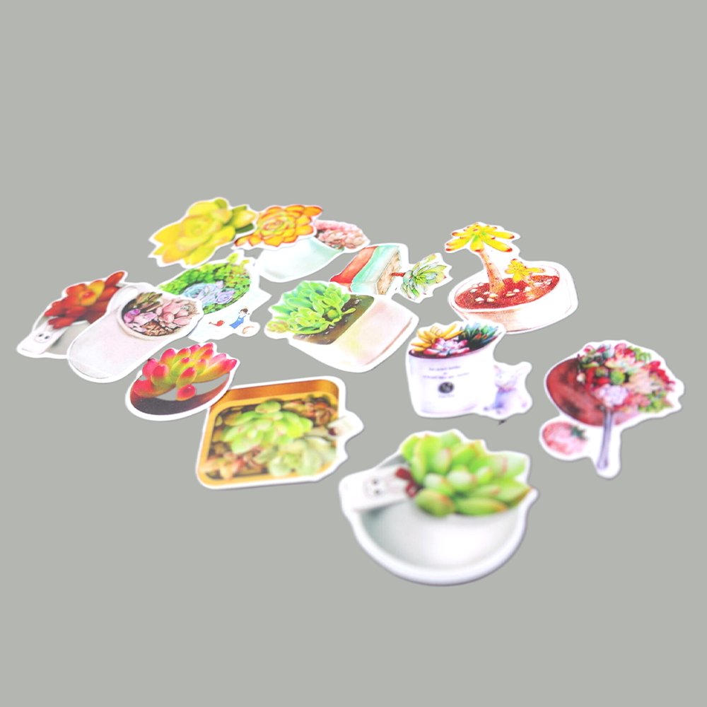 Customized Cute Kawaii Cartoon Die Cut Logo Printing Kids Adhesive Sticker Set Made from Durable Plastic