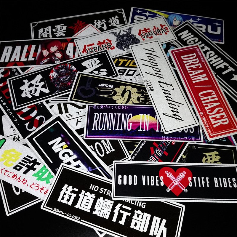 YYX Wholesale High Quality 90+ Designs One Piece Anime Motion Sticker Waterproof Decals For Cars Window