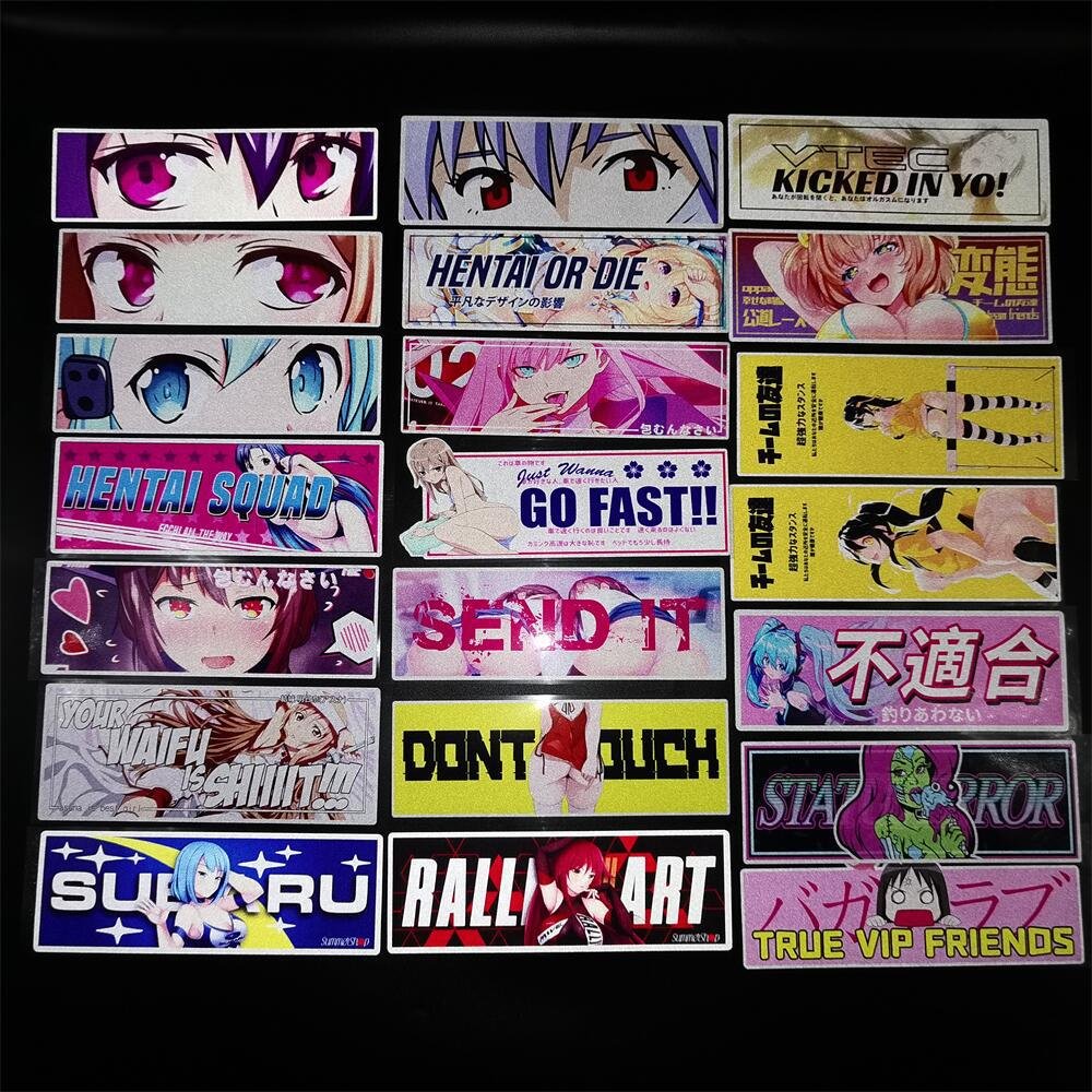 YYX Wholesale High Quality 90+ Designs One Piece Anime Motion Sticker Waterproof Decals For Cars Window