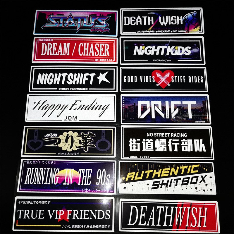 YYX Wholesale High Quality 90+ Designs One Piece Anime Motion Sticker Waterproof Decals For Cars Window
