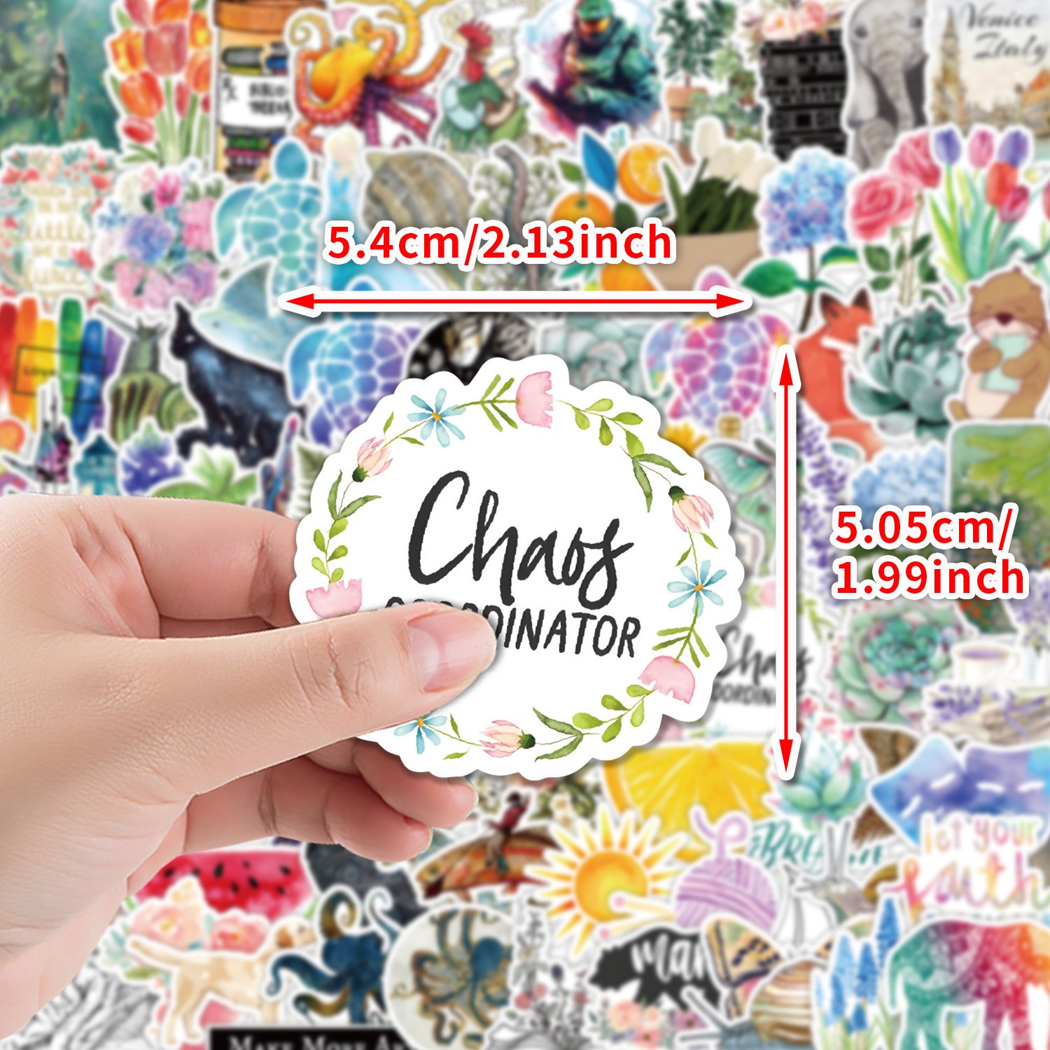 100Pcs Cute Watercolor VSCO Graffiti Stickers For Bottle Luggage Decor Cartoon Girl Home Wall Sticker