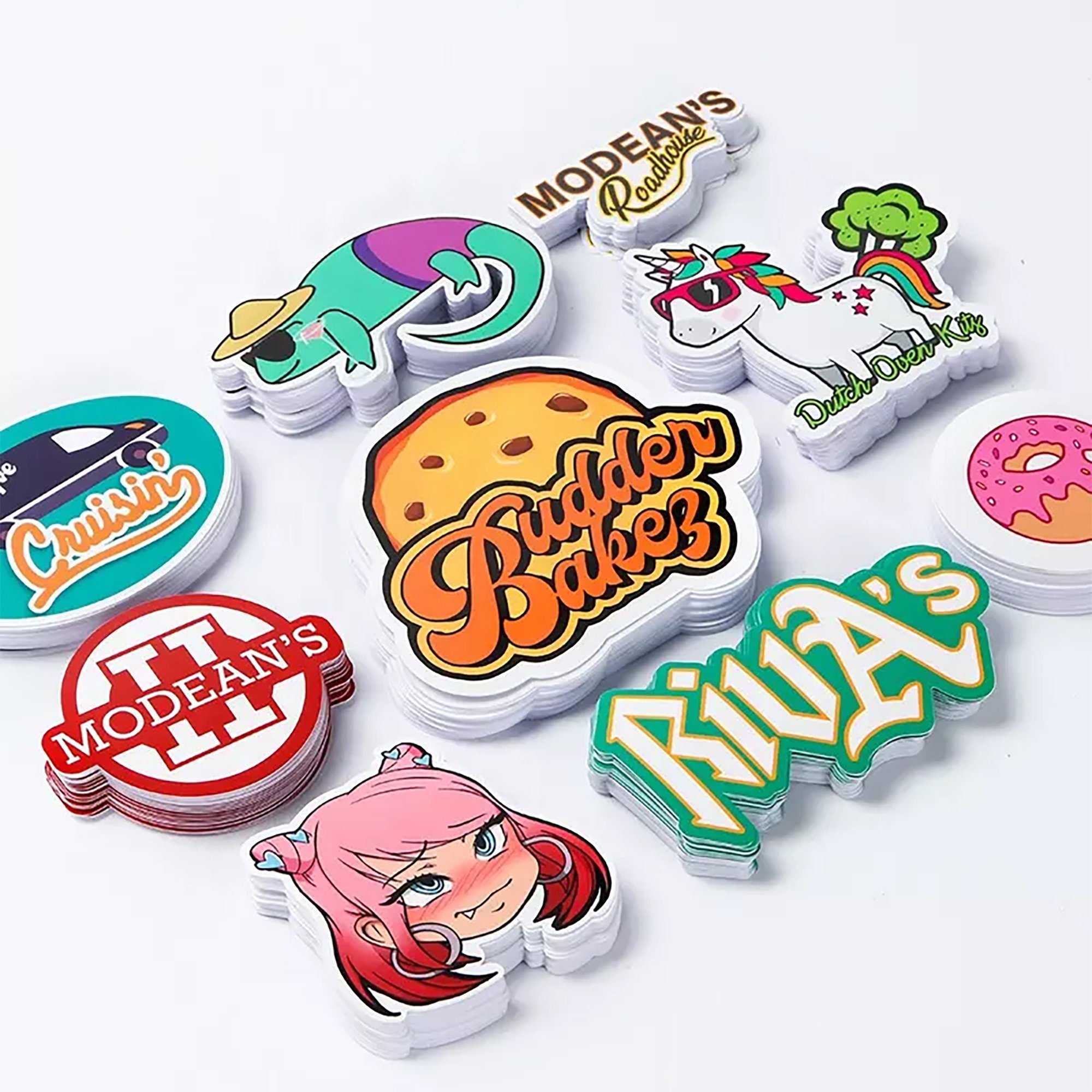 Wholesale Price Notebook Stickers Pink Blue Bear Balloon Custom Cartoon Paper Die Cut Anime Stickers For Kids