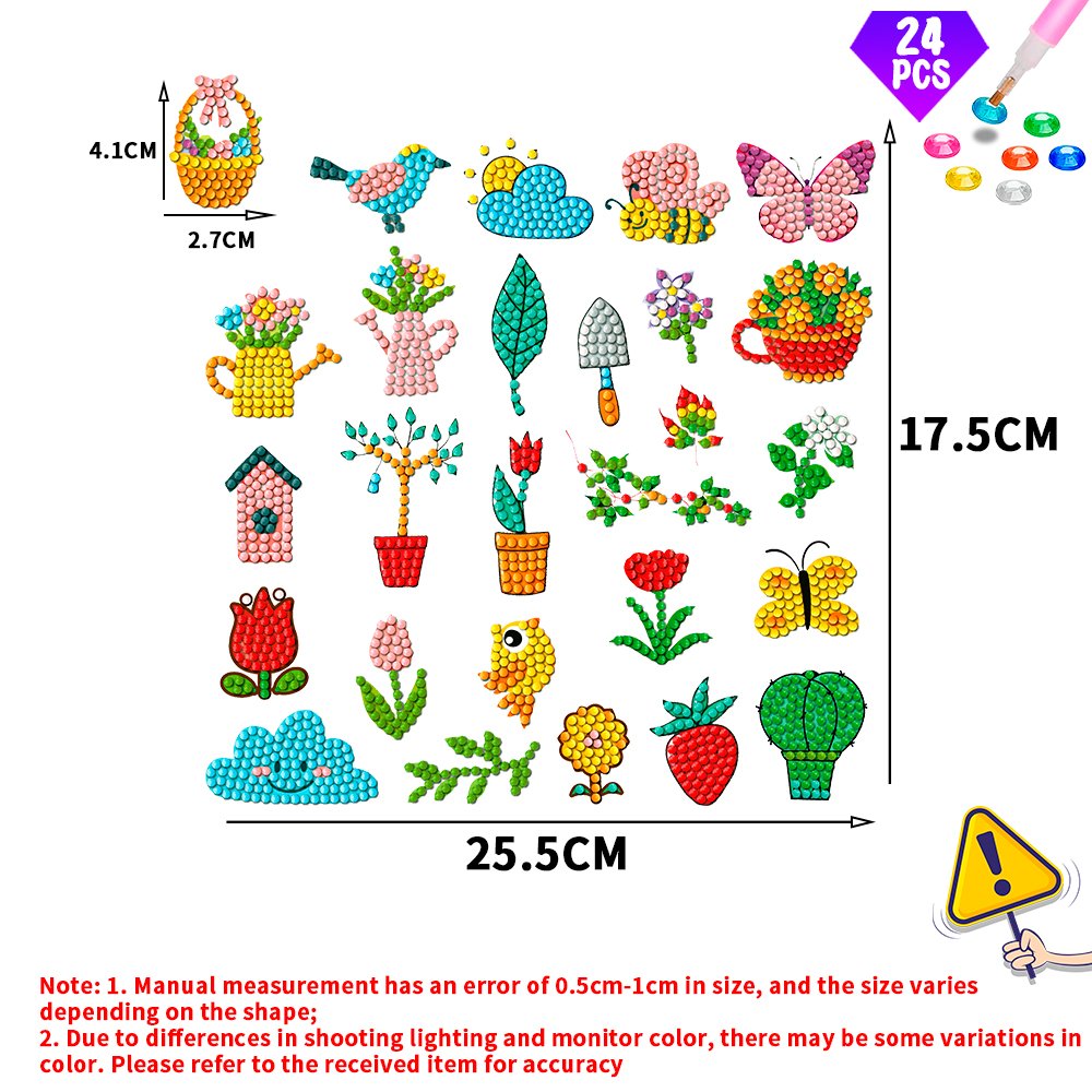 Children's Diamond Painting Stickers, Butterfly Gem Mosaic Stickers Set, Suitable for Creative Handmade Gifts for Boys and Girls
