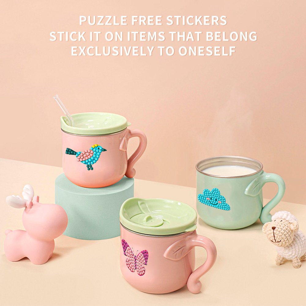 Children's Diamond Painting Stickers, Butterfly Gem Mosaic Stickers Set, Suitable for Creative Handmade Gifts for Boys and Girls