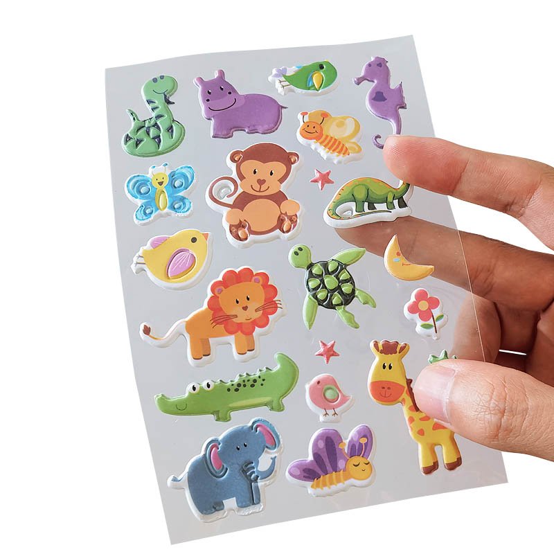 Wholesale Promotional 3D Bubble Stickers Cartoon Animals 3D Stickers Bubble stickers