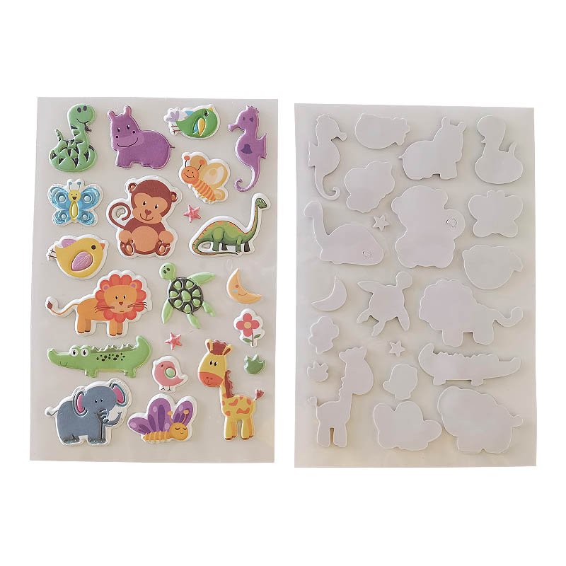 Wholesale Promotional 3D Bubble Stickers Cartoon Animals 3D Stickers Bubble stickers
