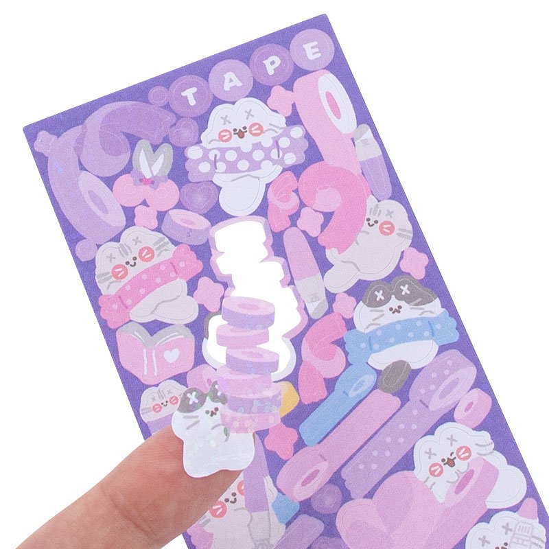 A4 A5 A6 Personalized Korean Cute Deco Kiss Cut Sticker Custom Vinyl Waterproof Cartoon Sticker Manufacturer