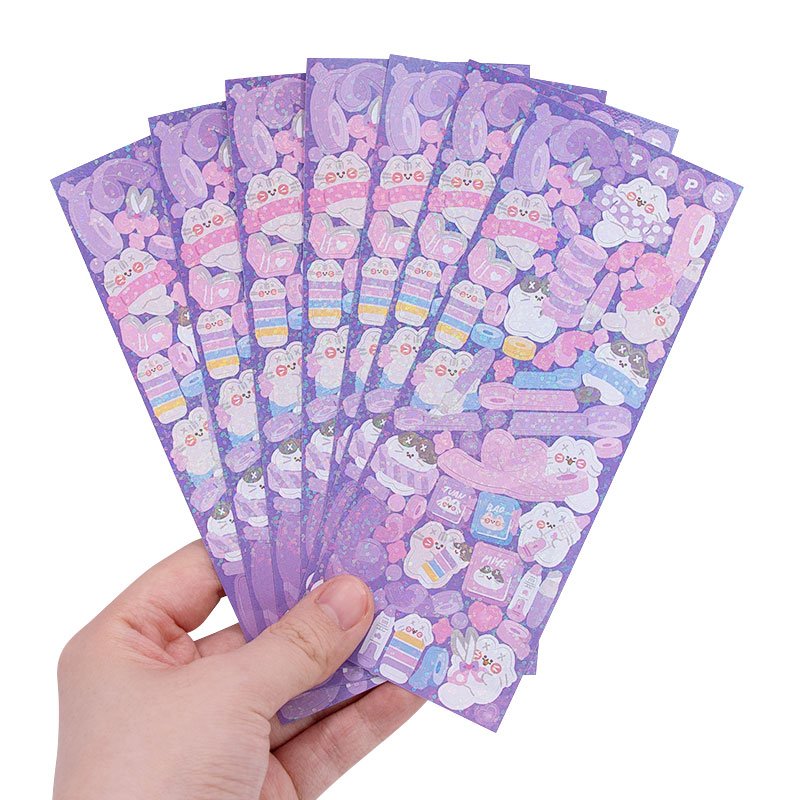 A4 A5 A6 Personalized Korean Cute Deco Kiss Cut Sticker Custom Vinyl Waterproof Cartoon Sticker Manufacturer