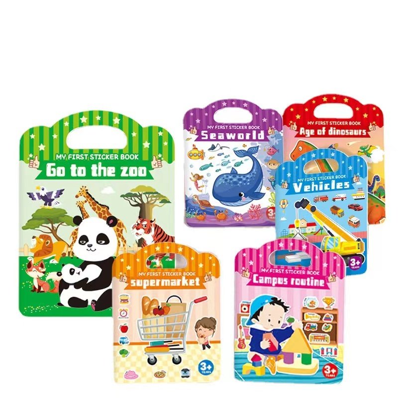 Factory Custom Book cartoon sticker Die Cutting All Through sticker For Kids Children's sticker Book