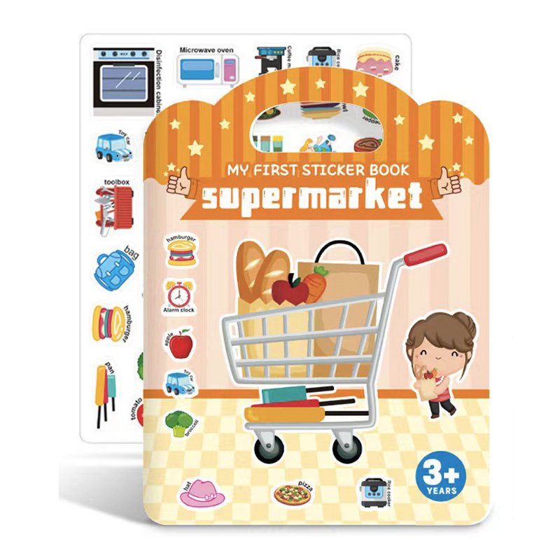 Factory Custom Book cartoon sticker Die Cutting All Through sticker For Kids Children's sticker Book