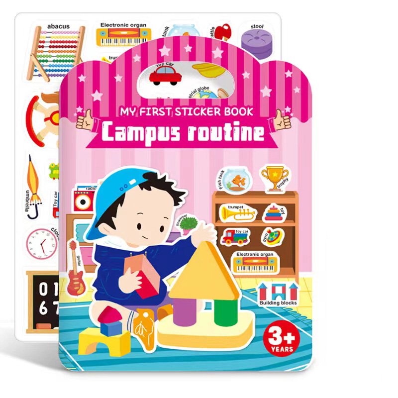 Factory Custom Book cartoon sticker Die Cutting All Through sticker For Kids Children's sticker Book