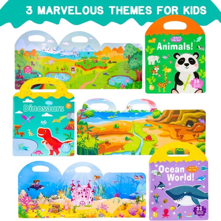 Custom Toddler And Kids Sticker Activity Book With Different Themes Waterproof Reusable DIY Sticker Books