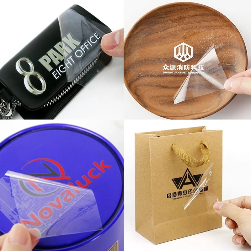 Custom Logo Cute Decorative Cartoon Customizable Packaging Clear Logo Printing Set Transfer Decals Hologram Vinyl Labels Sticker
