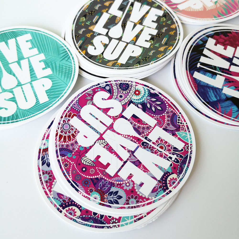 UV Resist Weatherproof Durable Crack Peel Self-Adhesive PVC Vinyl Sticker Printing Company Cartoon Logo Custom Dye Cut Stickers