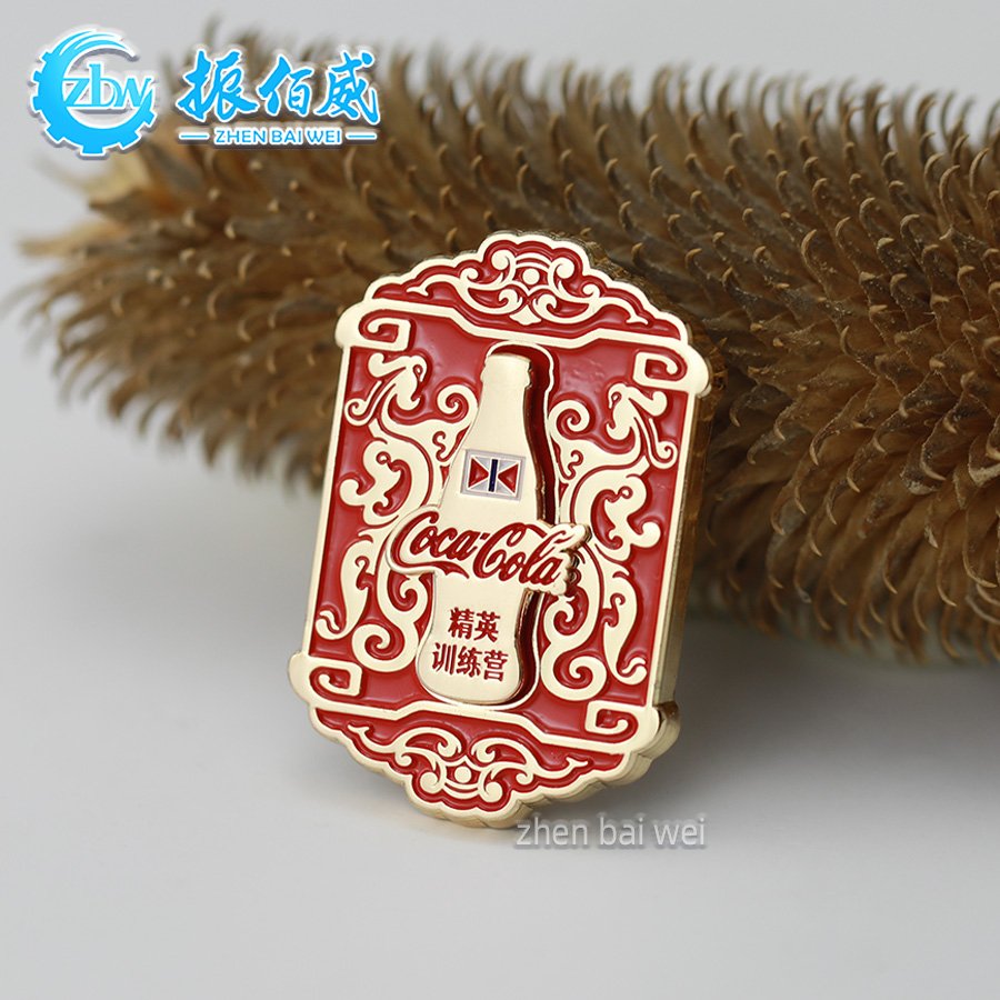 Factory custom plated rose gold two-in-one magnet badge custom metal soft enamel strong magnetic suction refrigerator magnet