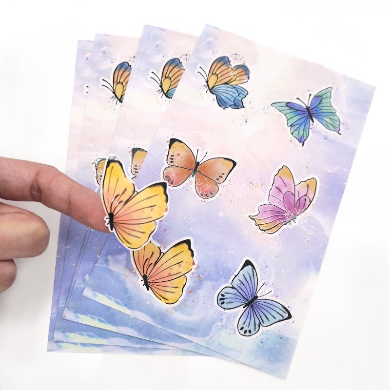 Custom Adhesive Foil Planner Sticker Sheet, A4 A5 Gold Foil Kiss Cut Sticker Sheet Printing