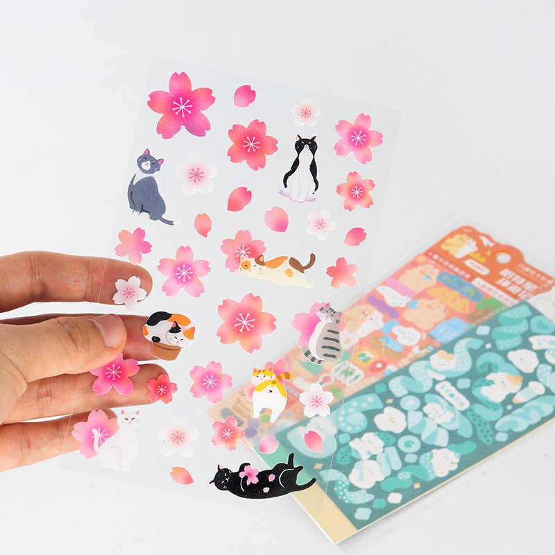 Cute stickers cartoon label clear kiss cut sticker sheet custom print vinyl transparent logo custom sticker sheets manufacturer