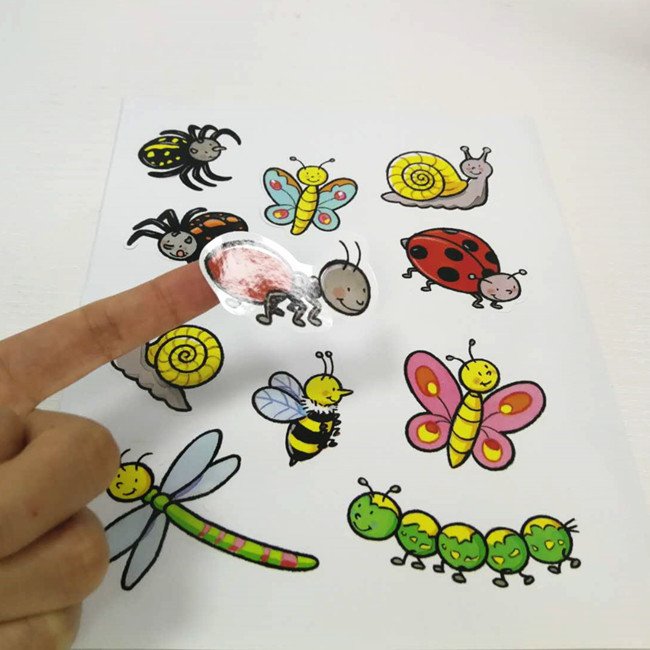 Kids cute stickers printing customize logo labels printed self adhesive cartoon label sticker from Guangzhou label factory
