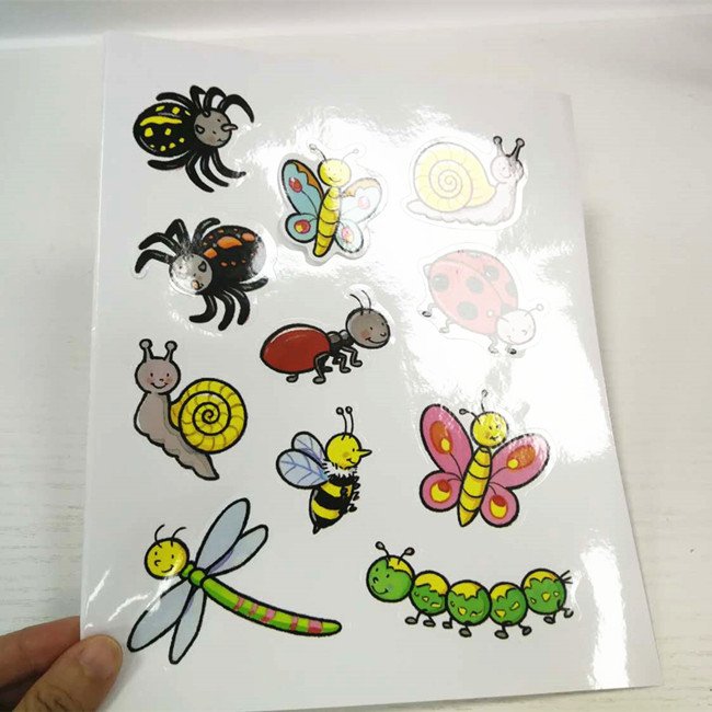 Kids cute stickers printing customize logo labels printed self adhesive cartoon label sticker from Guangzhou label factory