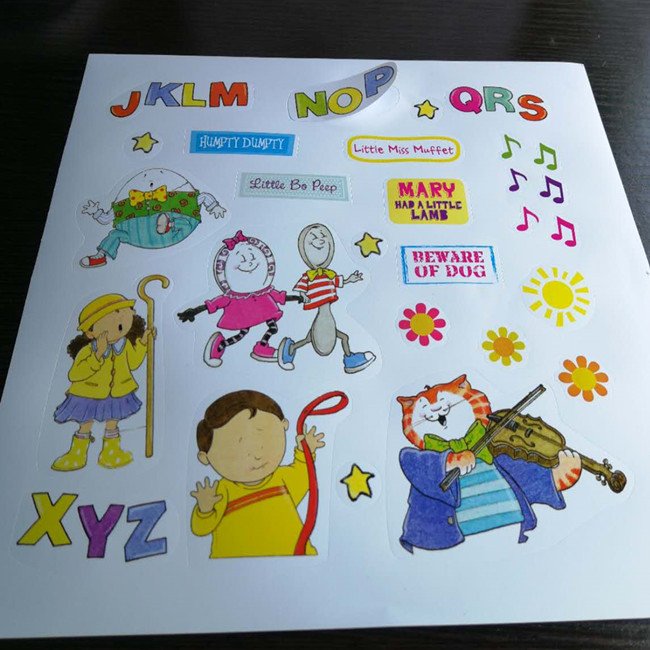 Kids cute stickers printing customize logo labels printed self adhesive cartoon label sticker from Guangzhou label factory