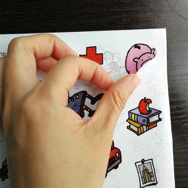 Kids cute stickers printing customize logo labels printed self adhesive cartoon label sticker from Guangzhou label factory
