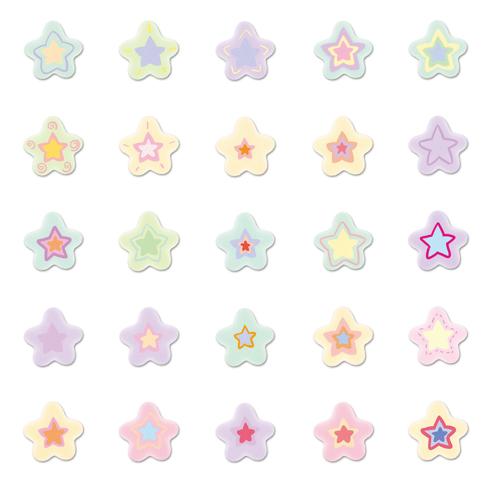 50Pcs Cartoon Star Cute Children Graffiti Stickers For Bottle Book Decor Hand Painting Little Star Sticker