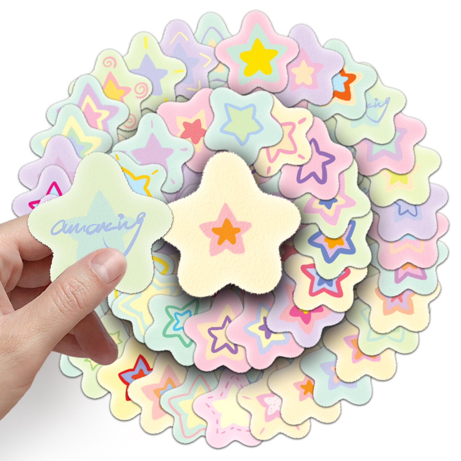 50Pcs Cartoon Star Cute Children Graffiti Stickers For Bottle Book Decor Hand Painting Little Star Sticker