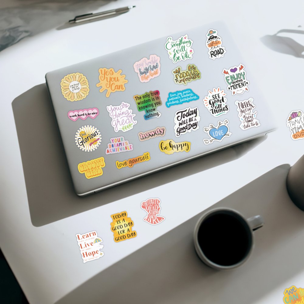 100pcs Cartoon Inspirational Classical Sticker Custom Waterproof Mobile Water bottle Book Luggage Laptop Motivational Stickers