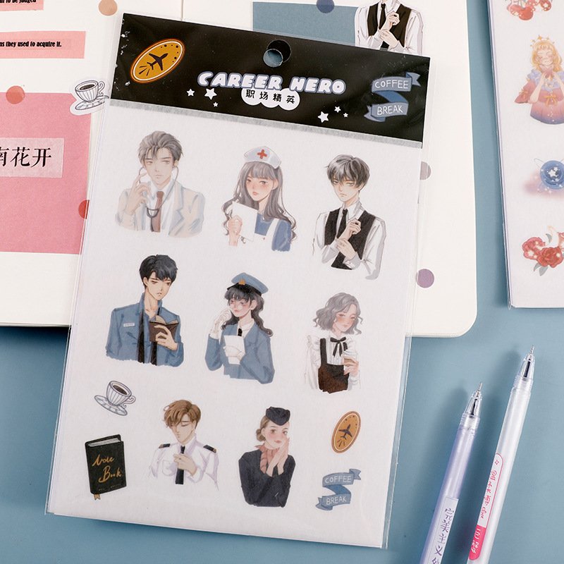 Japanese Cartoon Character Sticker Kawaii Stationery Stickers DIY Decorative Stickers