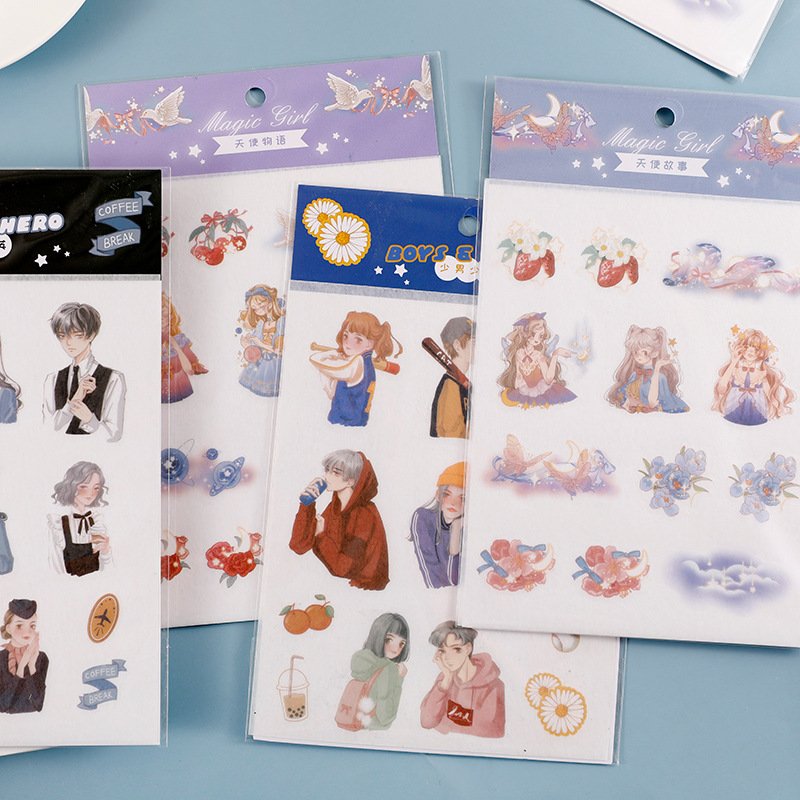 Japanese Cartoon Character Sticker Kawaii Stationery Stickers DIY Decorative Stickers