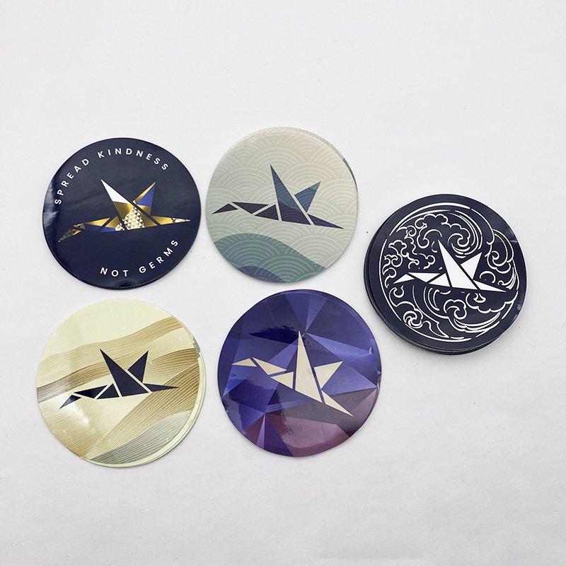 Glossy Finish Customized Logo Cartoon Design Bakery Round Seal Stickers Waterproof Circle 4 Inch Die Cut Label Sticker