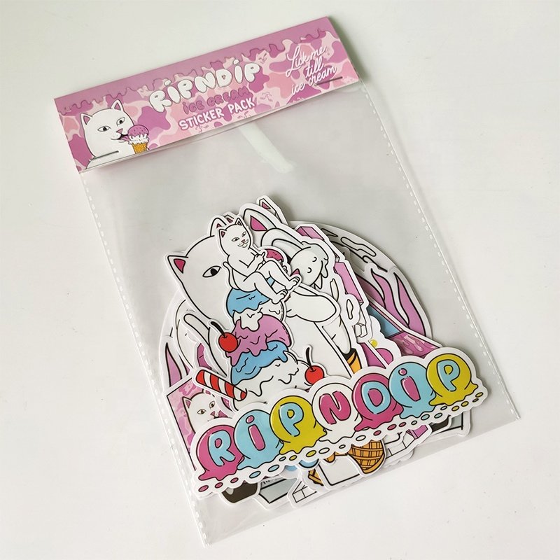 Customization Personalized Logo Waterproof Vinyl Die Cut Cartoon Kids Promotion Skateboard Sticker Pack Custom
