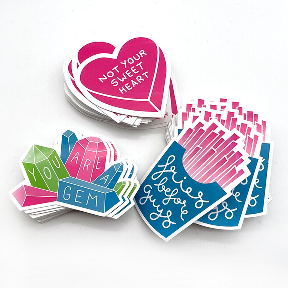 Custom Logo Pegatina Personalizada Die Cut Vinyl Arbitrary Shape Logo Stickers Diy Label Cartoon Stickers
