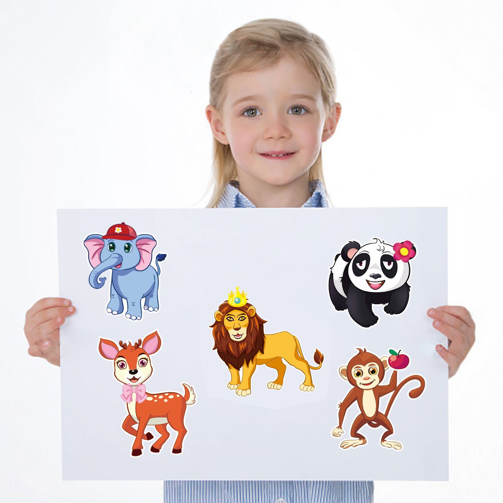 Make A Face Cartoon Animal Stickers Cartoon Book Crafts For Kids DIY Party Puzzle Face Change Sticker