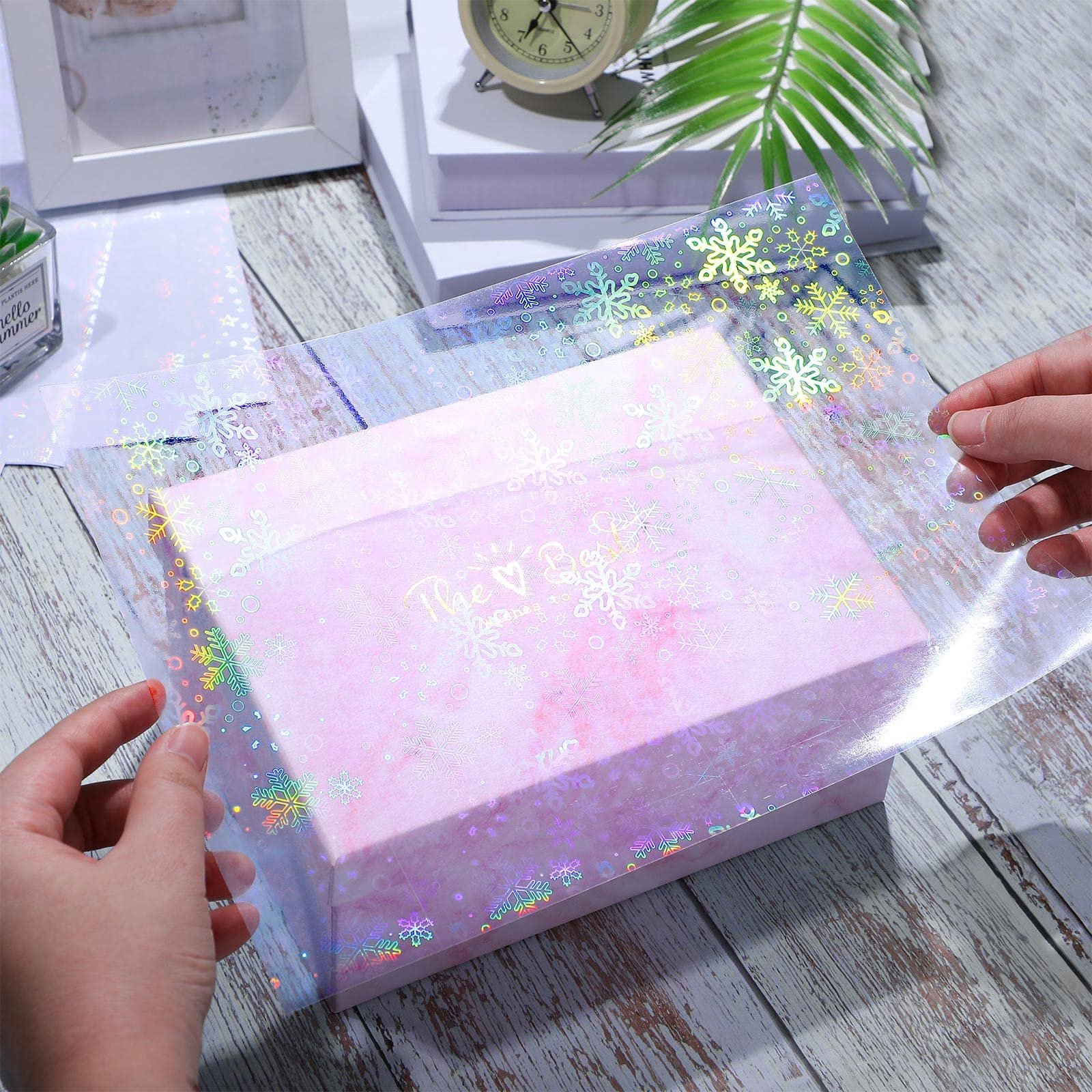 Clear Self Adhesive Logo Cartoon Decor Sticker Printing Paper A3 A4 Sholographic Hologram Sticker Plastic Paper Film