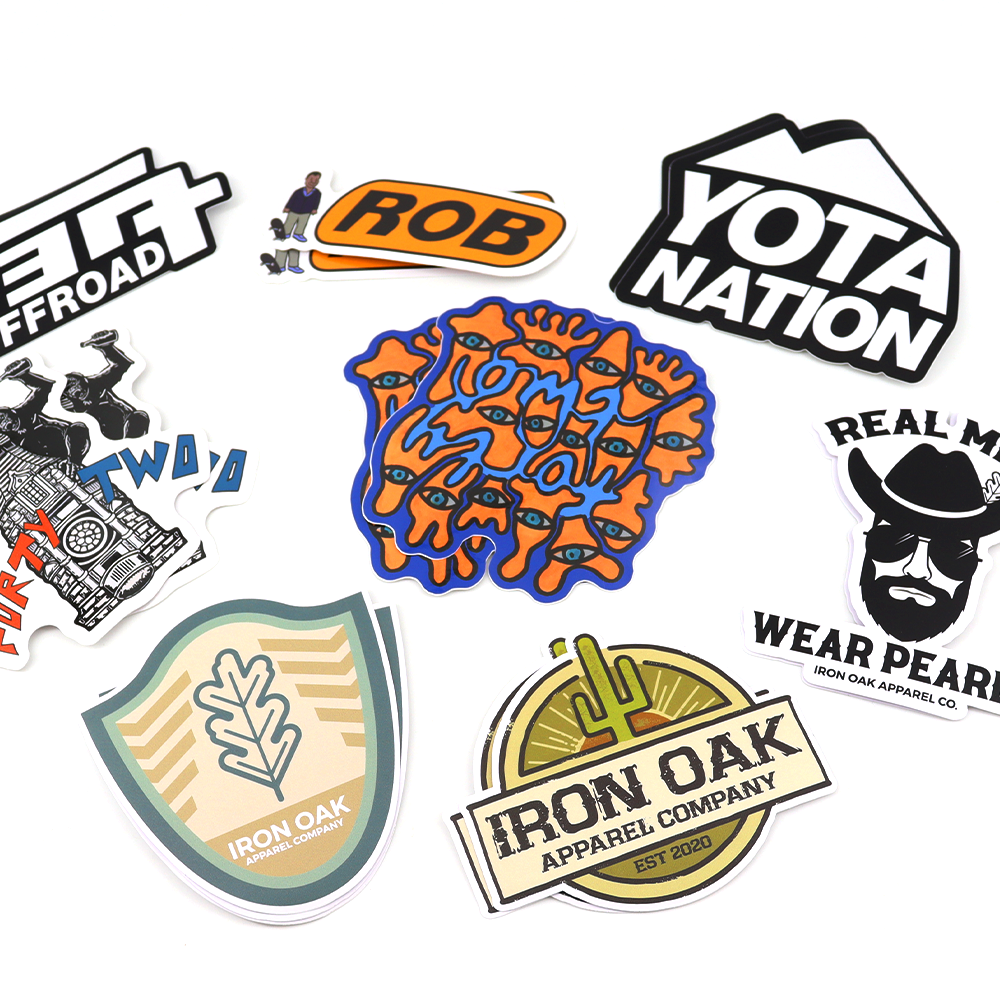 Printing Your Logo Easy Peel UV Resist White PVC Vinyl Sticker Self Adhesive Die Cut Custom Stickers