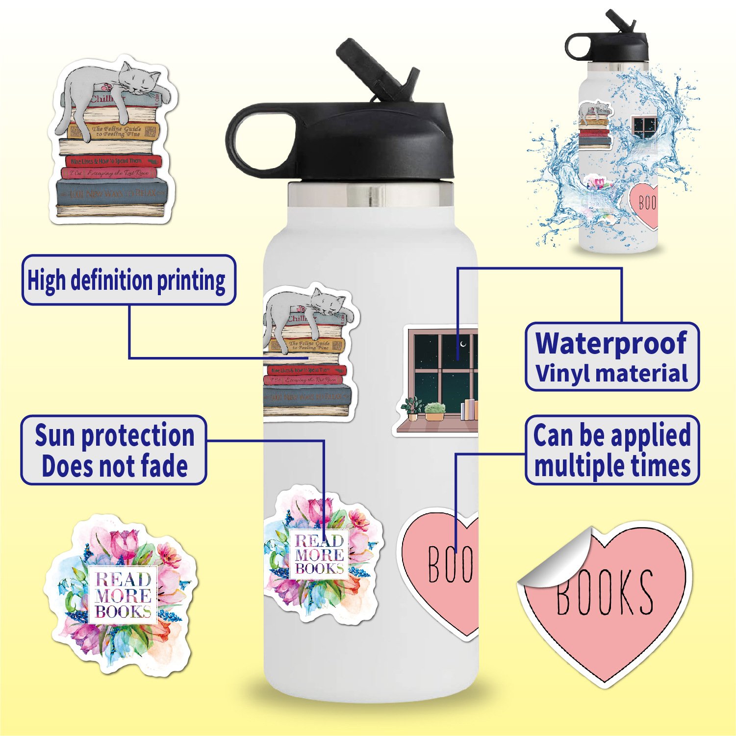 Custom UV Resist Personalized Design Waterproof Printing Label Sticker Pack Glossy Pvc Vinyl Custom Die Cut Stickers