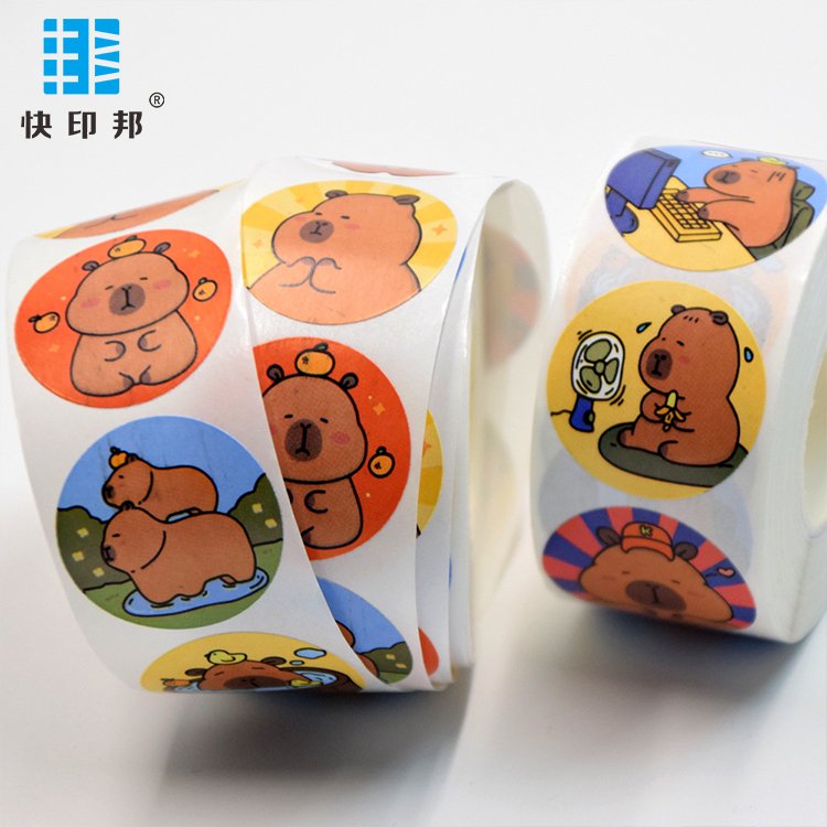 Custom Round Roll Animal Stickers Children Cartoon Stickers Reward Stickers For Teachers